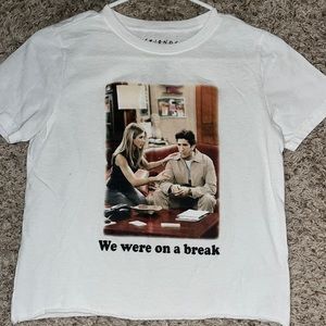 White Friends cropped t-shirt, Size X-Small never worn